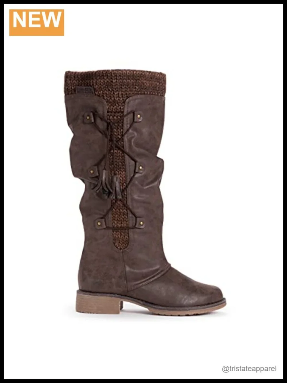 Faux Fur Trim Knee High Mukluk Boots with Memory Foam